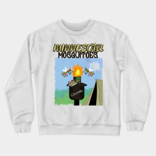 Minnesota Mosquitoes Cartoon - Camping by Tiki Torch Crewneck Sweatshirt